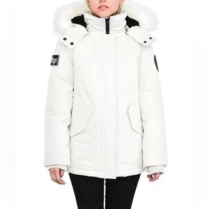 TOBOGGAN Canada down feather filled‎ Parka Sz Large - White